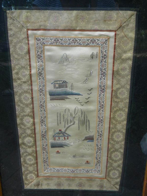 Antique Chinese Embroidery Framed (1 of 5)
