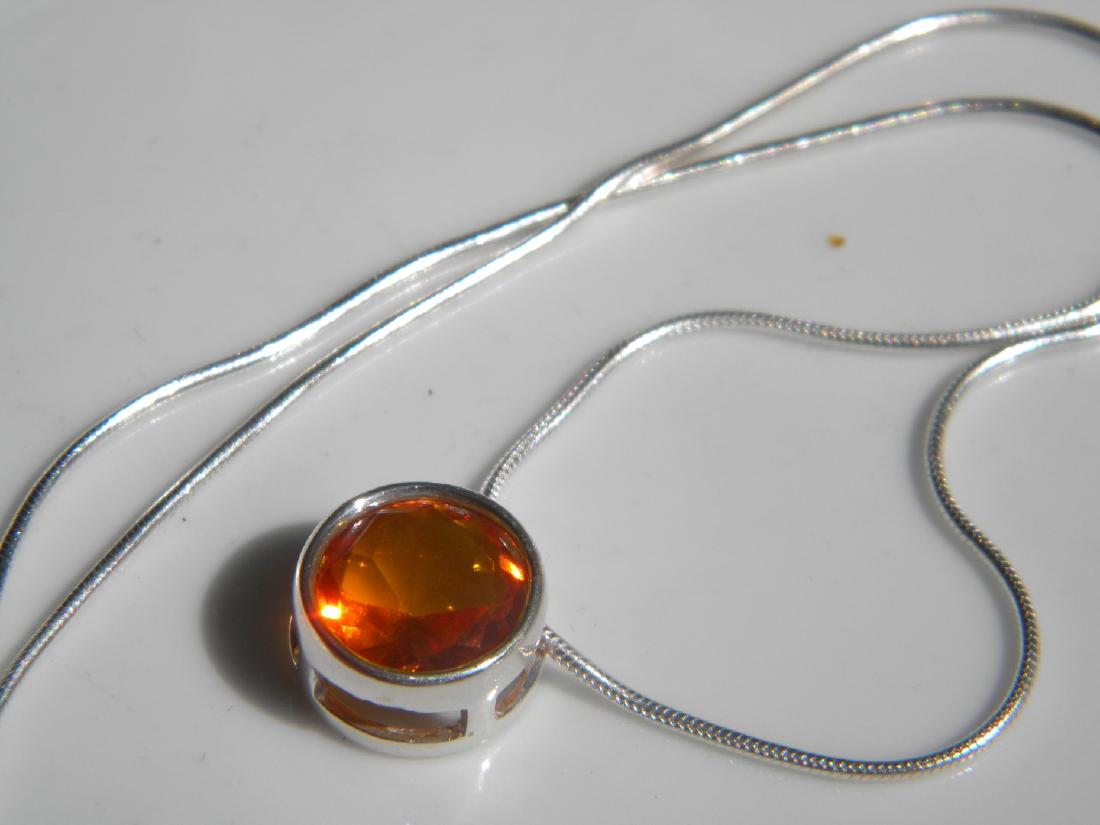 Natural Baltic Amber Necklace Silver Chain (1 of 4)