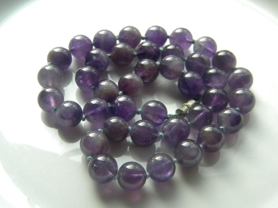 Vintage Natural Amethyst Round Bead Necklace (1 of 4)
