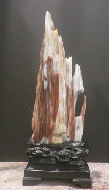 Petrified wood with carved rosewood base (1 of 7)