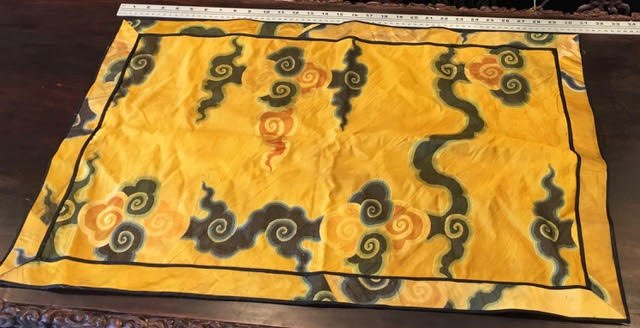 Antique chinese silk panel with lucky cloud pattern (1 of 7)