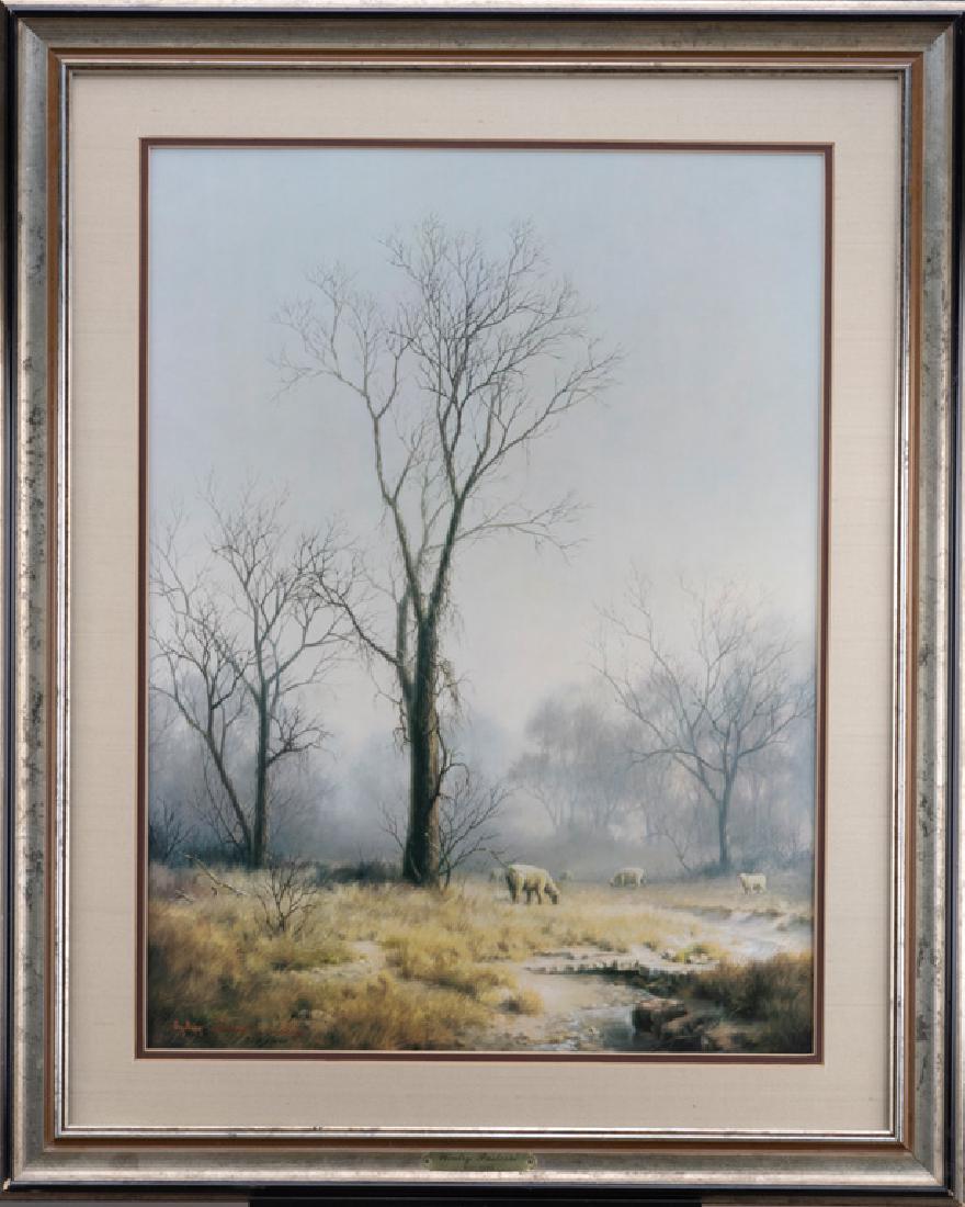 Pair of hand signed Prints by noted Texas Artist: Pair of hand signed Prints by noted Texas Artist Dalhart Windberg, signed at lower left, one is titled "Wintry Pastoral", #770 / 1000, sold with affidavit of Limited Edition in paper pocket verso. The