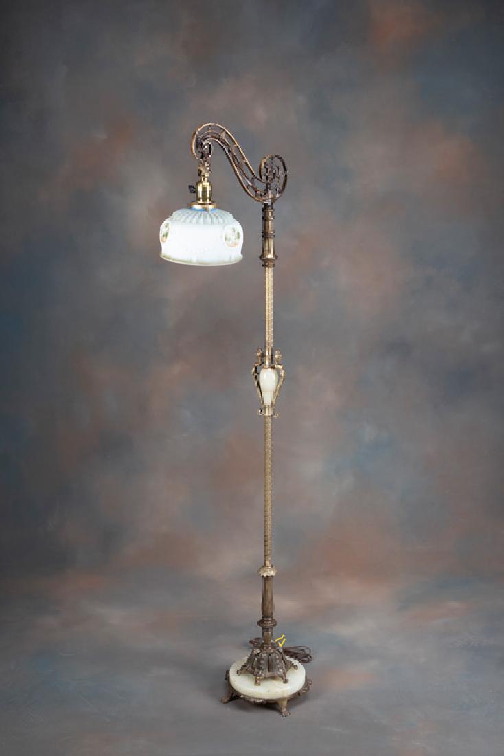 Marked Rembrandt Brass Footed Floor Lamp With Brass