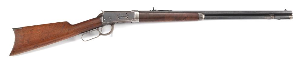 Desirable Winchester, Model 1894, Take Down Rifle, .32: Desirable Winchester, Model 1894, Take Down Rifle, .32 W.S. caliber, SN 383483, manufactured 1907, 26" octagon barrel, blue finish, shows some original finish on receiver, barrel and tube, some light