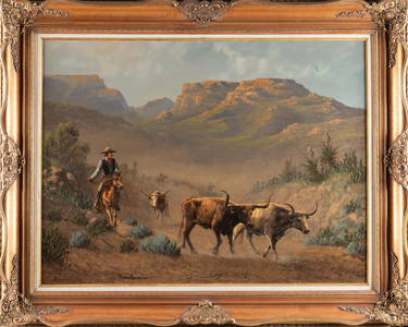 Beautiful original western Oil Painting by noted Texas