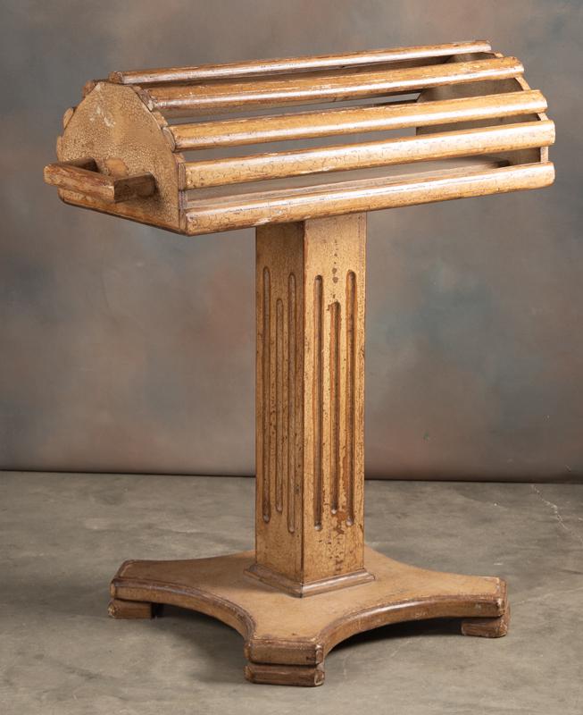 Unique custom made wooden Saddle Stand, 40" tall x 31": Unique custom made wooden Saddle Stand, 40" tall x 31" long x 22 1/2" base, finished in an antique style pulled paint giving it a great vintage look!
