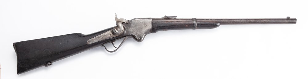 ATTENTION COLLECTORS OF HISTORICAL FIREARMS:: ATTENTION COLLECTORS OF HISTORICAL FIREARMS: 1860 Spencer Carbine, .52 caliber, seven shot Carbine, SN16525, 22" round barrel. This carbine has a signed document from Wendell Grangaard, President of T