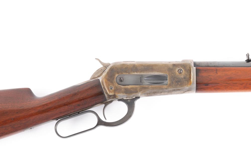 Antique Winchester, Model 1886, SN 41414, in .45-70 caliber. This rifle was originally manufactured: Antique Winchester, Model 1886, SN 41414, in .45-70 caliber. This rifle was originally manufactured circa 1890. The original configuration is unknown. It has a new barrel installed and has been restor