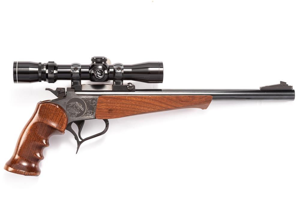 Thompson Contender Super 14 Pistol, SN 149027, with super 14Ó barrel in .7-30 Waters caliber,: Thompson Contender Super 14 Pistol, SN 149027, with super 14Ó barrel in .7-30 Waters caliber, topped with a factory Thompson Contender 2.5x7 handgun scope, with Thompson Contender mount and rings