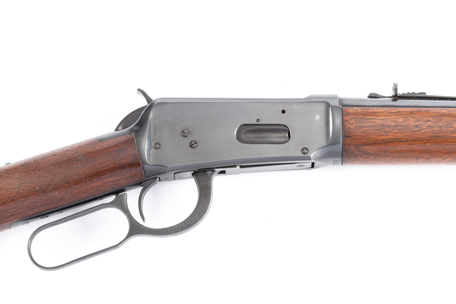 Winchester Model 94 Lever Action Carbine, .30/30 caliber, SN 2322744, manufactured 1958, blue: Winchester Model 94 Lever Action Carbine, .30/30 caliber, SN 2322744, manufactured 1958, blue finish, 20" round barrel, high condition showing over 95% finish, majority of original finish on stock, st