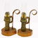 918: Pair of brass railroad candle lamps w/ finger brac