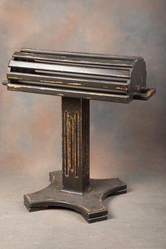 Fine custom made wooden Pedestal Saddle Stand, 31" L x 15" W x 39" T. Made by a cabinet maker in San: Fine custom made wooden Pedestal Saddle Stand, 31" L x 15" W x 39" T. Made by a cabinet maker in San Antonio and finished in an antique style paint.