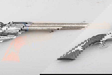 Fine antique Colt SAA Revolver, engraved by Master Texas Engraver David Wade Harris, .45 caliber, SN