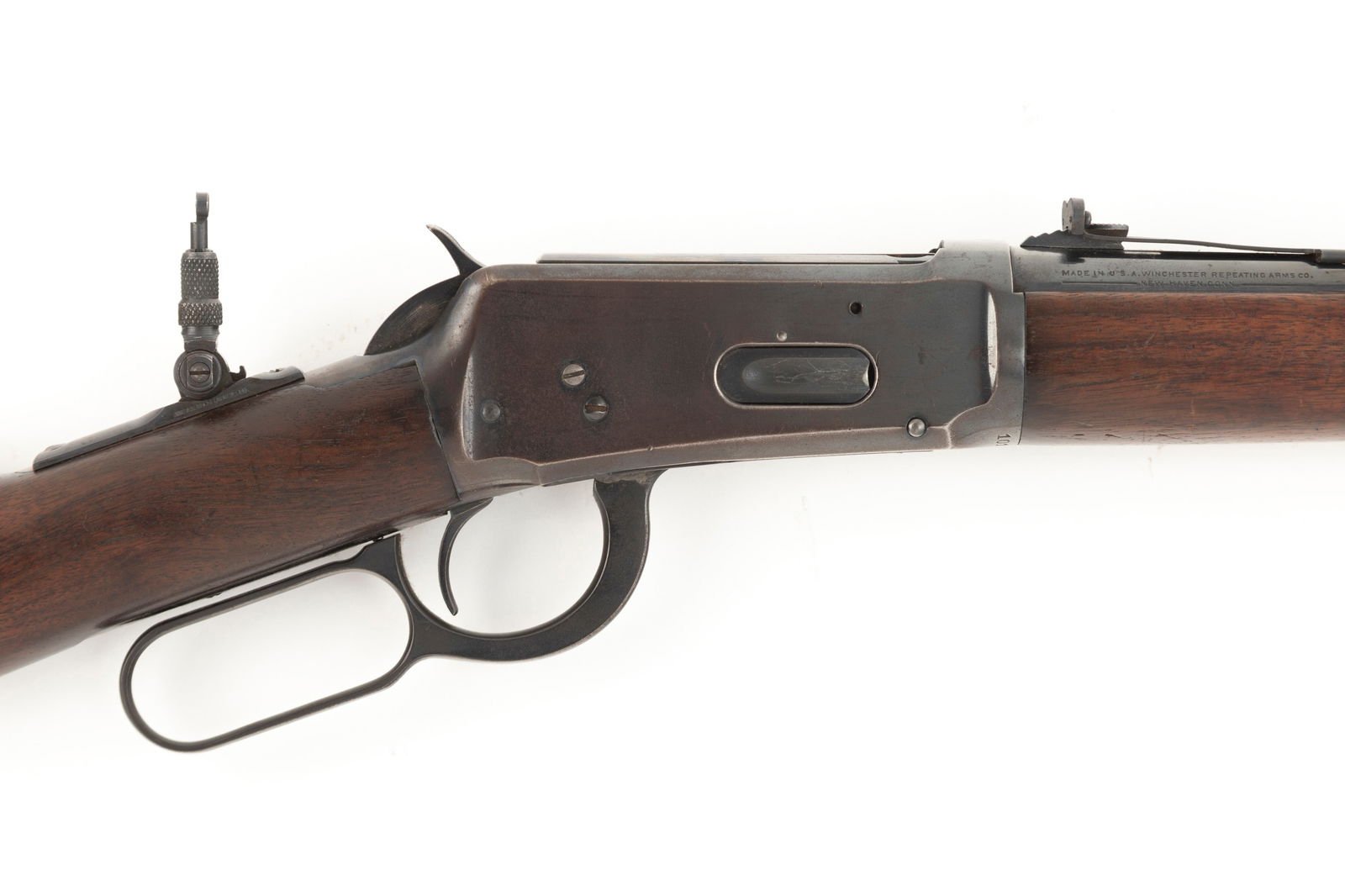 Pre-64 Winchester Model 1894 SRC, .32 W.S. caliber, SN 1012975, manufactured 1927, retains much of: Pre-64 Winchester Model 1894 SRC, .32 W.S. caliber, SN 1012975, manufactured 1927, retains much of its original finish, 20" round barrel, buckhorn adjustable rear sight, walnut stock, showing very lig