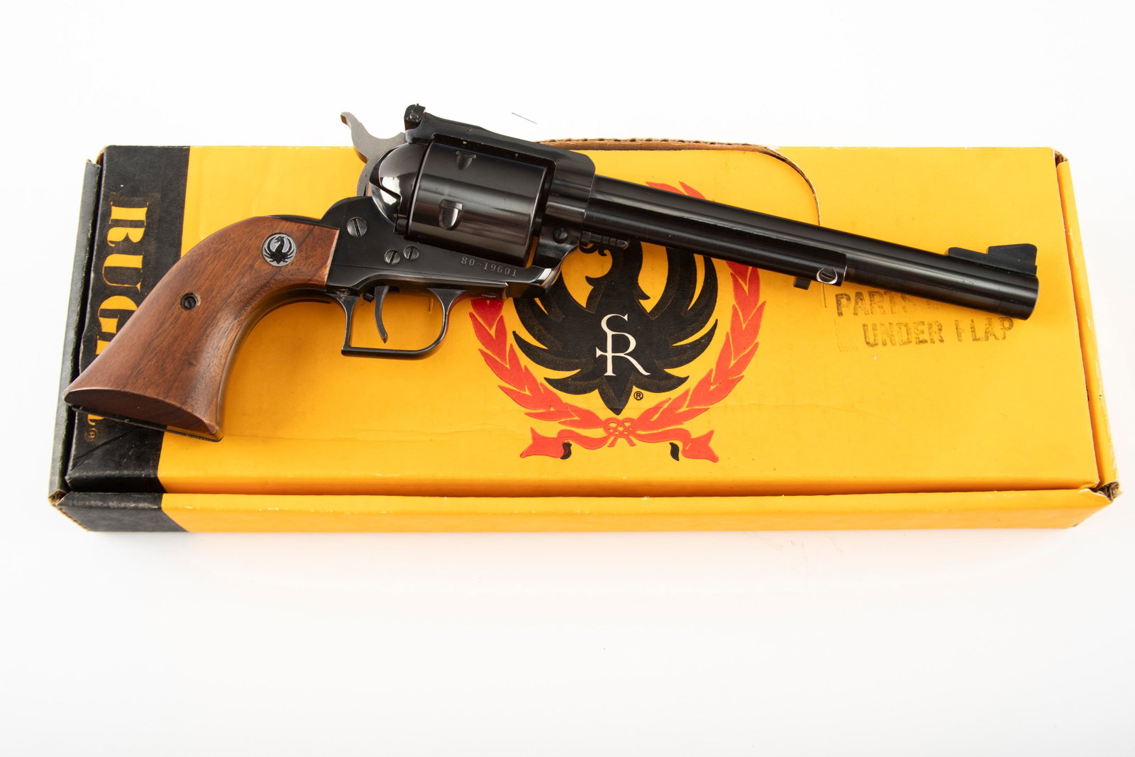 Ruger Super Blackhawk Model Revolver, .44 MAG caliber, SN 80-19601, manufactured in 1970, 7 1/2": Ruger Super Blackhawk Model Revolver, .44 MAG caliber, SN 80-19601, manufactured in 1970, 7 1/2" barrel. Exquisite like new 99% condition, no thinning found and no turn line. Sold in original box. (MO