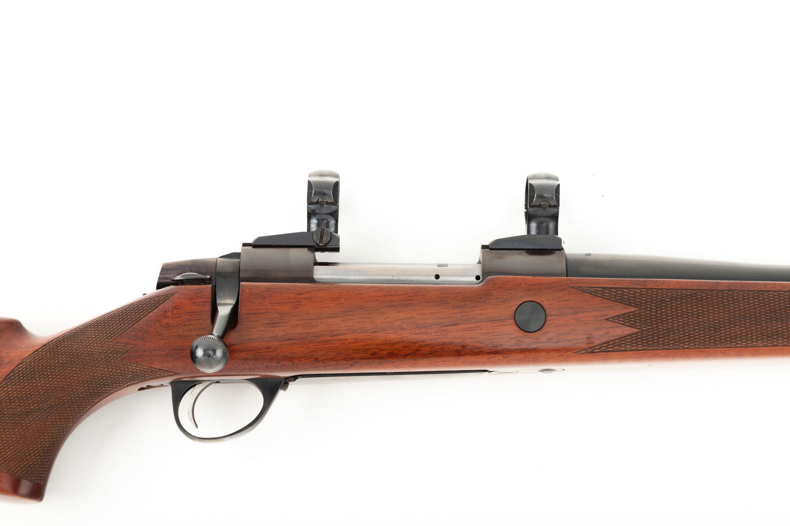 Sako Model L61R Bolt Action Rifle, .338 MAG caliber, SN 526772, 23" barrel. Extremely clean: Sako Model L61R Bolt Action Rifle, .338 MAG caliber, SN 526772, 23" barrel. Extremely clean condition Sako, with no blemishes seen on the steel and a few handling marks on the diamond checkered Monte
