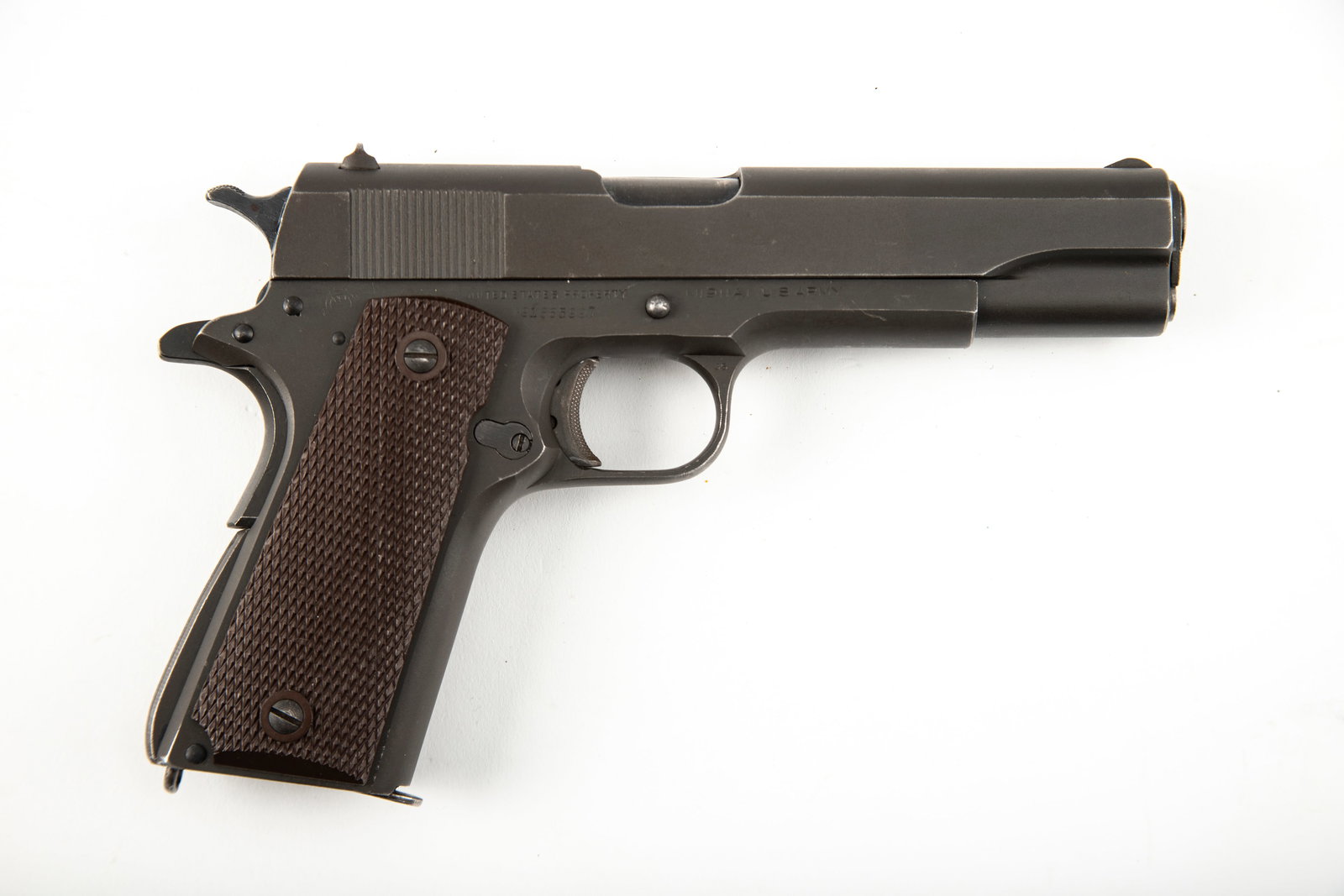 Colt Model 1911A1 U.S. Army, .45 ACP caliber, Auto Pistol, SN 1665997, 5" barrel, parkerized finish,: Colt Model 1911A1 U.S. Army, .45 ACP caliber, Auto Pistol, SN 1665997, 5" barrel, parkerized finish, nice all original pistol in all respects, shiny bore, correct Colt Military Magazine, shipped in 19