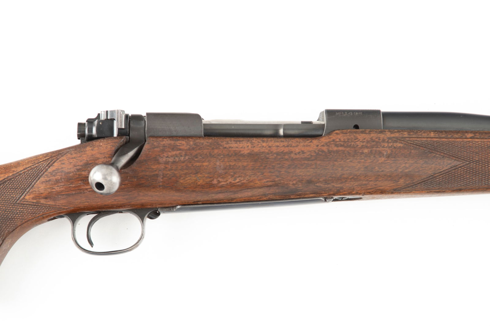 Winchester Pre-64 Model 70 Bolt Action Rifle, .375 H&H MAG caliber, SN 281498, manufactured in 1953,: Winchester Pre-64 Model 70 Bolt Action Rifle, .375 H&H MAG caliber, SN 281498, manufactured in 1953, 24" barrel. Metal is in better than expected condition, retaining 80% finish, wood stock doesn't ha