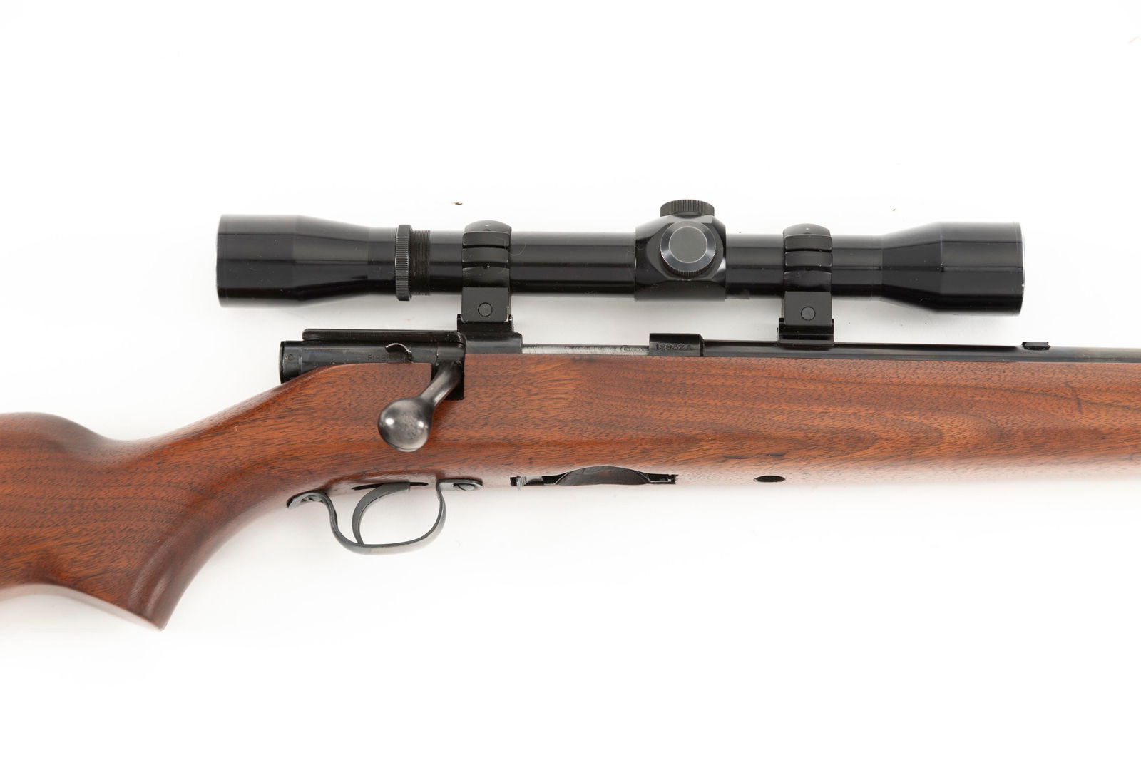 ATTENTION COLLECTORS OF FINE HUNTING RIFLES, BOTH VARMINT AND BIG GAME. Winchester Model: ATTENTION COLLECTORS OF FINE HUNTING RIFLES, BOTH VARMINT AND BIG GAME. Winchester Model 43, clip fed Bolt Action Rifle in very desirable caliber .218 BEE, SN 18932A, blue finish, 24" barrel with hood