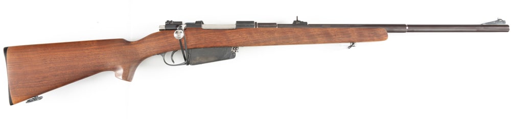 Mauser BA Rifle, Model 1891, .7.65 caliber, SN R0712, blue finish, 22" barrel, walnut stock with: Mauser BA Rifle, Model 1891, .7.65 caliber, SN R0712, blue finish, 22" barrel, walnut stock with Monte Carlo Cheek, complete with swivels adjustable rear sight by Williams. Clean overall condition. (M
