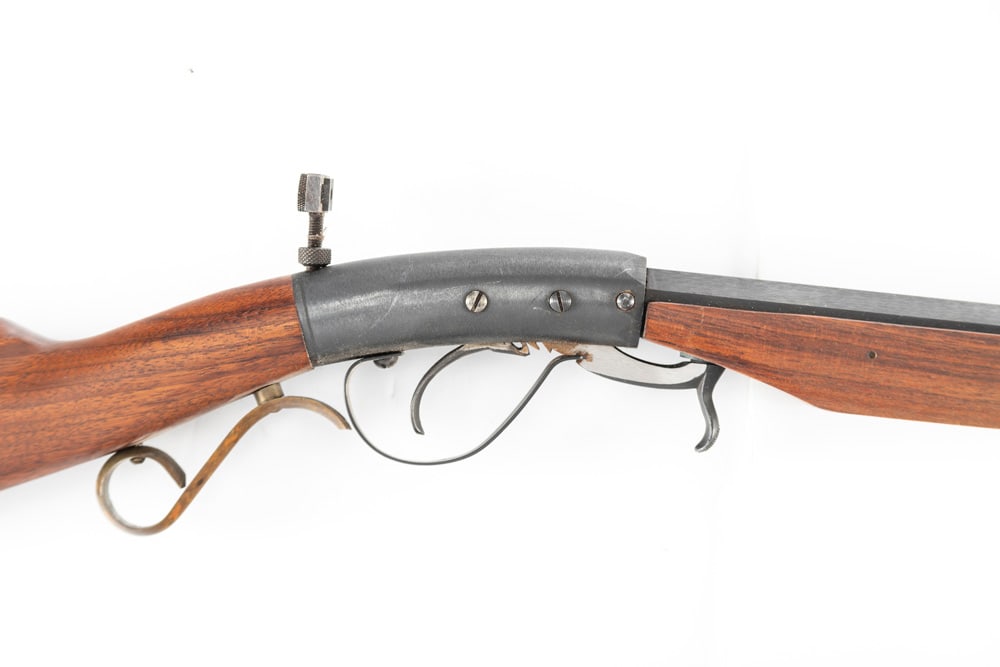 Hopkins & Allen, Numrich Arms Heritage Model, Under Hammer Percussion Rifle, .36 caliber, SN NV,: Hopkins & Allen, Numrich Arms Heritage Model, Under Hammer Percussion Rifle, .36 caliber, SN NV, blue finish, 32" octagon barrel, excellent wood, inlaid compartment on right side. Shows little to no u