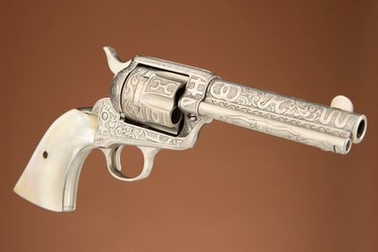 Colt SAA Revolver, .45 caliber, SN 247703, manufactured 1903, nickel finish, 4 3/4" barrel, two