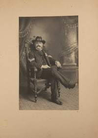 Desirable vintage 5"x 8" Photograph of an early Lawman with shield/eagle crest Badge. Photograph is