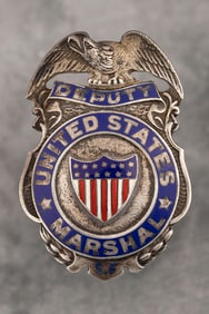 Fine vintage "Sterling" marked Shield Badge with incredible winged eagle crest marked "Deputy