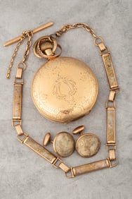 Large antique gold filled, lever set Hunting Case Pocket Watch by Illinois Watch Co., SN 110713, in