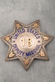 Vintage "Sterling Silver & Gold Filled" marked 7-point Star Badge, marked "United States/Deputy