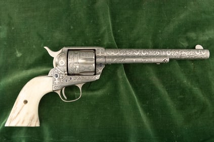 Fine Colt SAA Revolver, engraved by Texas Master Engraver D.W. Harris, .44/40 caliber, SN 261269,