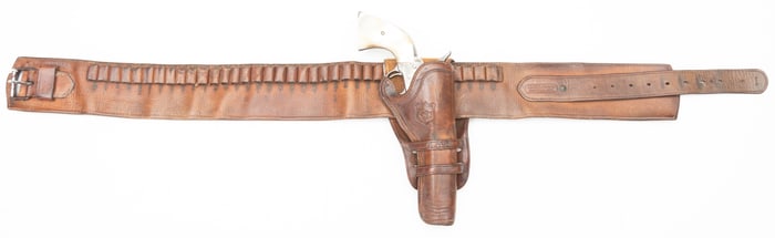 Desirable "J.S. Collins & Co. Cheyenne, Wyo." marked Money Belt and Holster Rig. The double loop