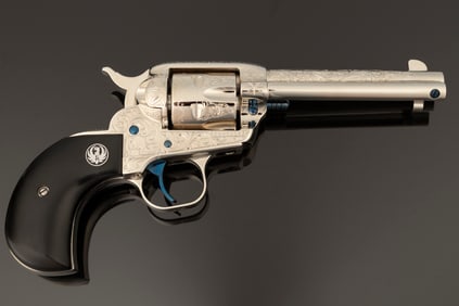 One of a pair of beautifully engraved Ruger Single Six SA Revolvers by Texas Master Engraver John