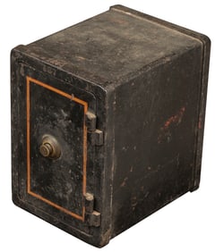 Vintage Iron Safe with combination front, circa 1900-1910, measures 13 1/2" T x 9 1/2" W x 12" Deep,