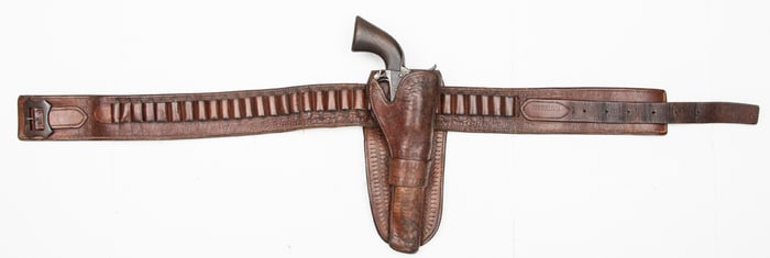 Scarce Jos. Sullivan, Ft. Benton, M.T. matching Belt & Holster Rig. The single loop holsteris made