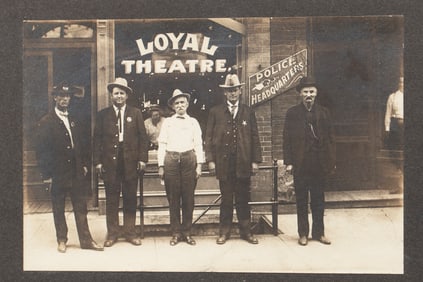 Three vintage Photographs of early Lawmen to include: (1) Lawman with Shield Badge with eagle crest