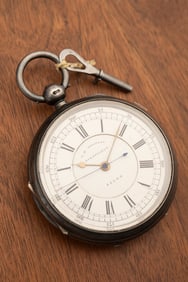 Rare Historical Association: The Frank James Presentation Pocket Watch by works maker L.B. Techman,