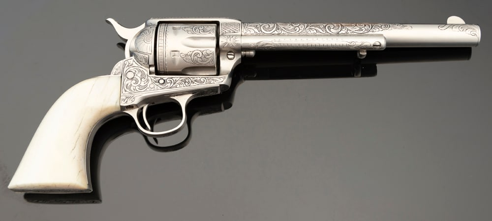 Beautiful engraved Colt SAA Revolver, engraved by Texas Master Engraver D.W. Harris, .45 caliber, SN