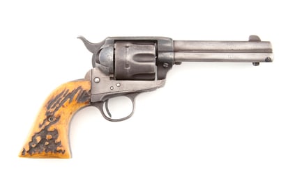 Colt SAA Revolver, SN 249184 with Stag Grips. Colt Single Action Army, .45 caliber, 4 3/4?? barrel,