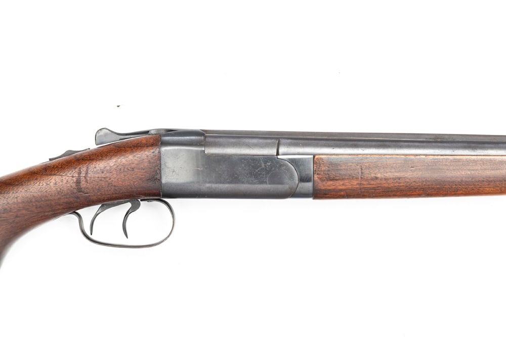Winchester, Model 24, Side x Side double barrel Shotgun, SN 98501 in 20 gauge. Manufactured circa: Winchester, Model 24, Side x Side double barrel Shotgun, SN 98501 in 20 gauge. Manufactured circa 1951 with 28” barrels and a solid rib. The markings are all clear and sharp. The wood is good wi