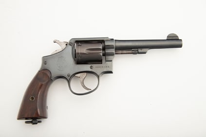 Smith & Wesson Hand Ejector Double Action Revolver, .38 S&W caliber, SN V669380, refinished blue