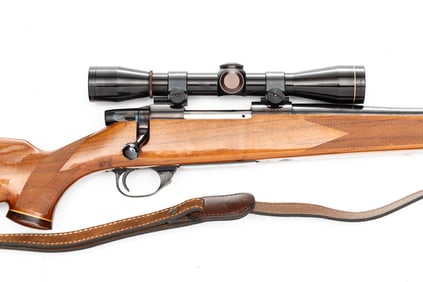 Fine Weatherby, Vanguard Bolt Action Rifle, .243 Win caliber, SN V37803, pristine condition, blue