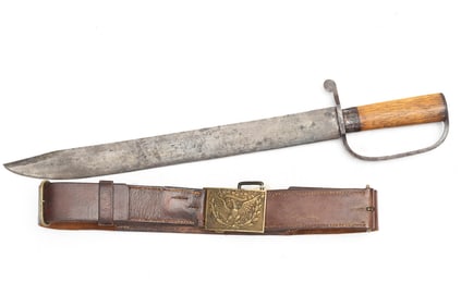 This lot consists of a vintage, heavy leather Belt with its original heavy brass buckle. Buckle