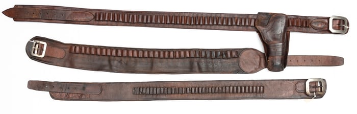 Collection of three Cartridge Belts to include: One marked "J.S. Collins Co., Cheyenne, Wyo."