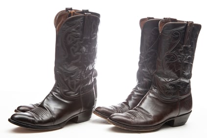 Two pairs of Lucchese Dress Boots, used but in good condition, size 10 1/2. EARLE ESTATE.