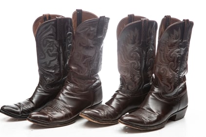 Two pairs of Lucchese Dress Boots, used but in good condition, size 10 1/2. EARLE ESTATE.