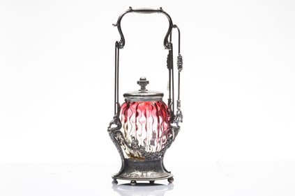 ATTENTION COLLECTORS OF VINTAGE SILVER AND GLASS PICKLE CASTORS, FROM ONE ESTATE: