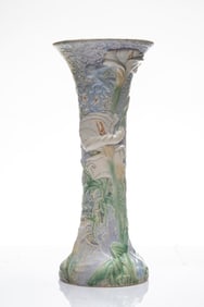 "Weller Ware" marked Trumpet Vase, measures 15 1/4" T x 5 3/4" dia. base.