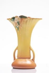 Marked "Roseville" 12" T x 6 1/4" dia. Pottery Vase, "#985 Mock Orange",