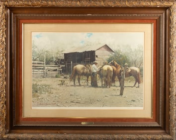 Melvin C. Warren, hand signed Print titled "Top Hand of the Concho". Print is signed at lower right